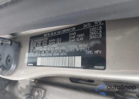 2013 Volvo Xc60 3.2 Platinum from USA, damaged, VIN YV4952DZ0D2415789